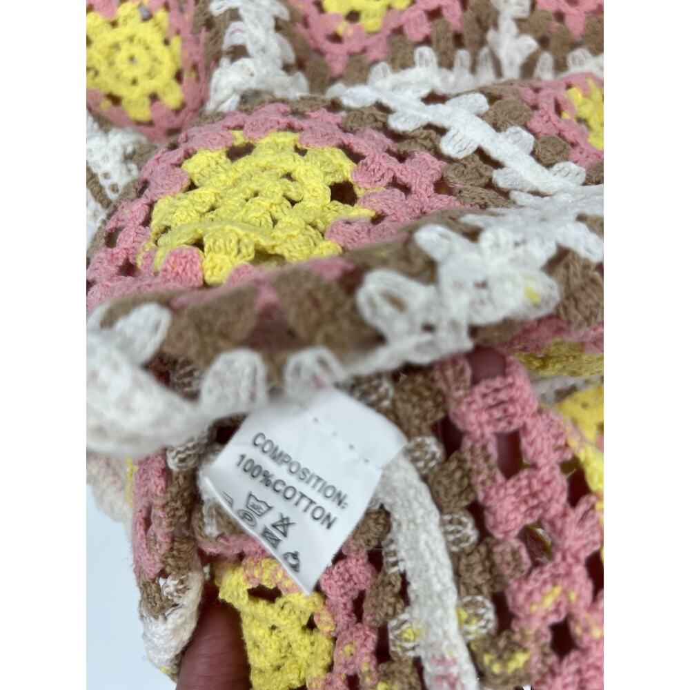 Lot Of 2 Crochet Top Size Small Boho Festival Cottagecore Hippie Fruit Patchwork - Picture 4 of 14